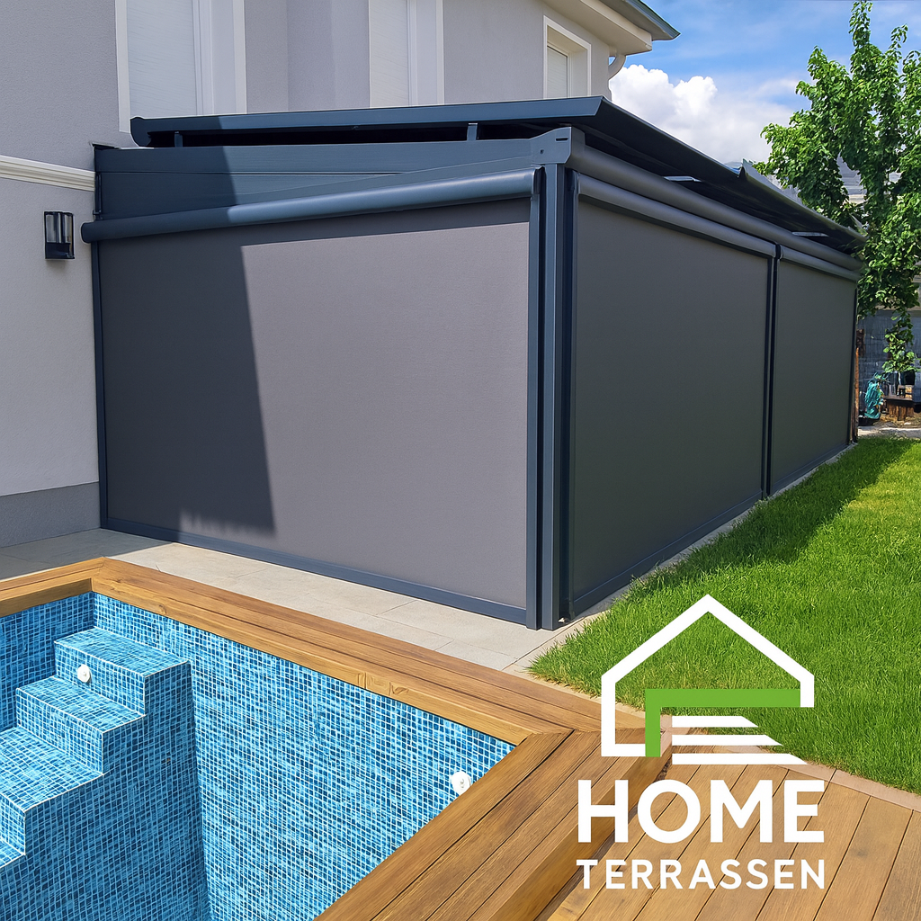 Sonnenschutz mit Markise und Senkrechtmarkise in Dortmund – Home Terrassen