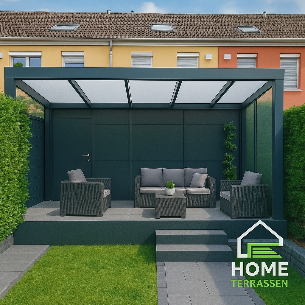 Freistehende Terrassenüberdachung aus Aluminium in NRW